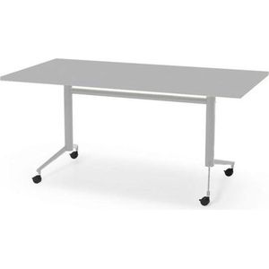 Professionele Klaptafel - inklapbare tafel - vergadertafel - 160 x 80 cm - blad lichtgrijs - aluminium onderstel - eenvoudig zelf te monteren - voor kantoor