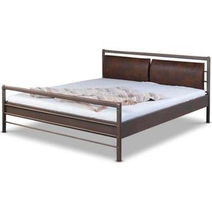Bed Box Wonen - Aurora metalen bed - grafietbruin/koper - 160x210