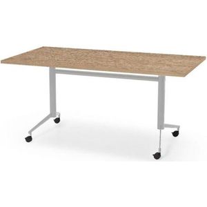 Professionele Klaptafel - inklapbare tafel - 180 x 80 cm - blad midden eiken - aluminium onderstel - eenvoudig zelf te monteren - voor kantoor