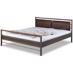 Bed Box Wonen - Aurora metalen bed - grafietbruin/koper - 160x200