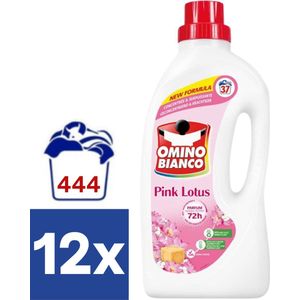 Omino Bianco Vloeibaar Wasmiddel Pink Lotus (Voordeelverpakking) - 12 x 1.480 l (444 wasbeurten)