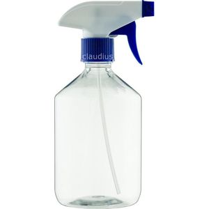 Lege plastic fles 500 ml PET apothekersfles transparant - met blauwe spraykop – set van 10 stuks - Navulbaar - leeg