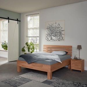 Bed Box Wonen - Massief beuken houten bed Varna Basic - 180x220 - Natuur gelakt