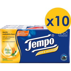 Tempo Plus Zakdoekjes - Balsem met Amandelolie & Aloë Vera - 10 x 12 pakjes (120 pakjes)