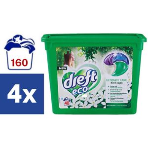 Dreft Eco 4In1 Wasmiddel Pods Witte Bloemen (Voordeelverpakking) - 4 x 40 pods