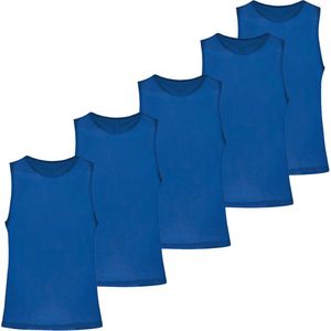 Trainingshesjes blauw - 5 stuks - Voetbal hesjes pupillen - Maat XXS/XS - Ciclón Sports sporthesjes