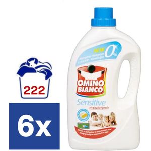 Omino Bianco Sensitive Vloeibaar Wasmiddel - 6 x 1.48 l (222 wasbeurten)