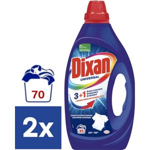 Dixan Vloeibaar Wasmiddel Universal - 2 x 1.75 l (70 wasbeurten)