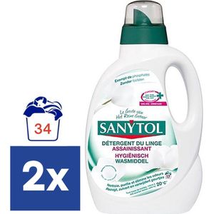 Sanytol -  Hygiënisch wasmiddel - desinfecterende was - Antibacterieel - 2 x 1,65L (34 wasbeurten)