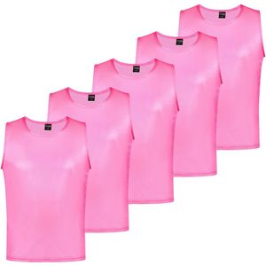 Trainingshesjes roze - 5 stuks - Voetbal hesjes junioren - Maat S/M - Ciclón Sports sporthesjes