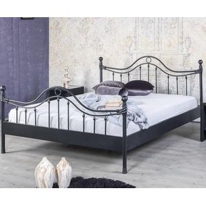 Bed Box Wonen - Lorena metalen bed - Zwart - 160x210