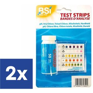 BSI - Teststrips zwembad - 2 x 50 stuks - pH, Chloor, hardheid en alkaliniteit - Watertester - Zwembadonderhoud