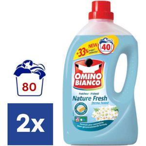 Omino Bianco Nature Fresh Vloeibaar Wasmiddel - 2 x 2 l (80 Wasbeurten)