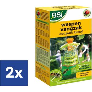 BSI - Wespen Vangzak - Wespenval - Met ecologisch lokstof - 2 stuks - voor tuin en terras
