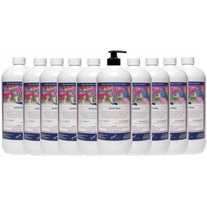 Handzeep Crème Rozen 1 liter - met gratis pompje - set van 10 stuks - Voordeelverpakking