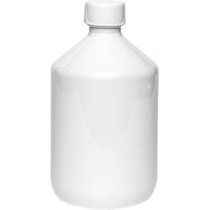 Lege plastic fles 500 ml PET apothekersfles wit - met witte ribbeldop – set van 10 stuks - Navulbaar - leeg