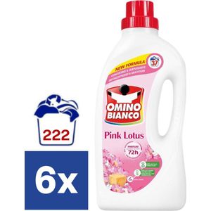 Omino Bianco Vloeibaar Wasmiddel Pink Lotus - 6 x 1.480 l (222 wasbeurten)