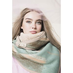 Linge Stolt sjaal, aqua beige wol. sjaal dames winter