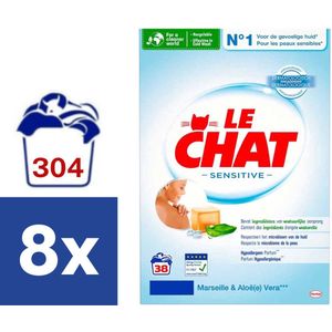 Le Chat Marseille & Aloe Vera Waspoeder (Voordeelverpakking) - 8 x 2.28 kg (304 wasbeurten)
