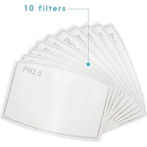 Vervangbare mondkapje filters 10 pack