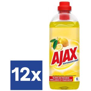 Ajax Mediterranean Limoen Allesreiniger (Voordeelverpakking) - 12 x 1 l