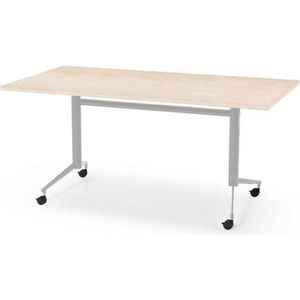 Professionele Klaptafel - inklapbare tafel - vergadertafel - 160 x 80 cm - blad wildperen - aluminium onderstel - eenvoudig zelf te monteren - voor kantoor
