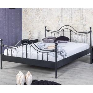 Bed Box Wonen - Lorena metalen bed - Zwart - 140x200