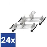 Broekhangers met Antislip Knijpers - 24 stuks - Verstelbaar - Metaal - Zilver