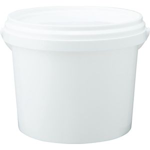 Lege Plastic Emmer Wit met Deksel  – 1 liter