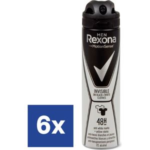 Rexona Men Invisible On Black & White Deo Spray - 6 x 150 ml