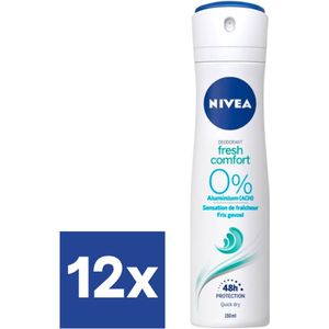 Nivea Fresh Comfort Deo Spray - 12 x 150 ml