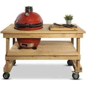 Eiken tafel + Kamado Joe Classic of Big Joe - Kamado Big Joe 3