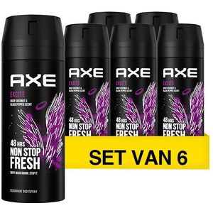 Axe - Excite - Deodorant - Body Spray - 6x 150 ml