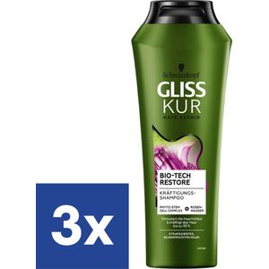 Gliss Kur Bio Tech Restore Shampoo - 3 x 250 ml