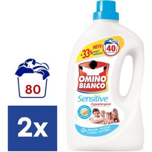 Omino Bianco Sensitive vloeibaar Wasmiddel - 2 x 2l (80 wasbeurten)