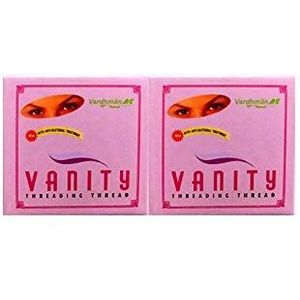 Vanity Wenkbrauwdraad, 2 spoelen, antibacterieel katoendraad, verwijdert gezichtshaar en antibacteriële wenkbrauwrijgen, verwijdert gezichtshaar, Vanity katoendraad