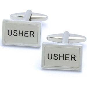 Manchetknopen - Usher Rechthoekig Zilverkleurig