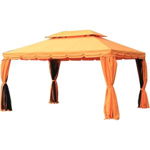 Nancy's Holland Paviljoen - Partytent - Luxe - Zijwanden - 3 x 4 m - Dubbel Dak - Aluminium - Polyester - Oranje