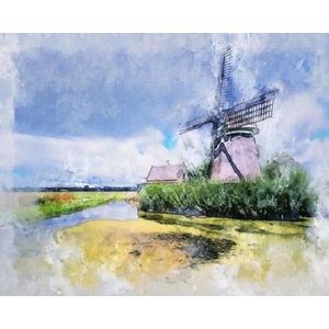 Mona Lisa diamond painting volledig pakket 50x40cm: molen