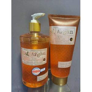geschenk set voor vrouwen met argan olie - verjaardag - moederdag - kerst - handzeep met argan olie - douche gel met argan olie