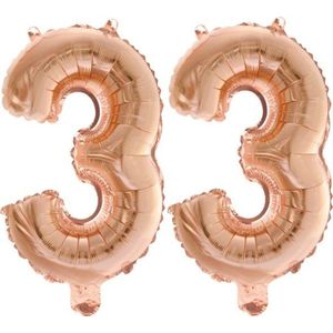 Folieballon nr. 33 Rosé Goud 41cm