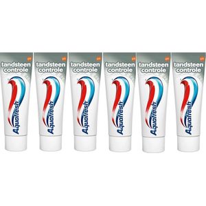 6x Aquafresh Tandpasta Tandsteen Controle Frisse Adem 75 ml