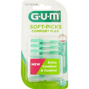 3x GUM Soft-Picks Comfort Flex Regular 40 stuks