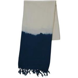 Lalay - Dip Dye Hamamdoek Navy 170x90cm - navy - 170 - 90 - dunne bamboe hamamdoek - pareo hamamdoek - sarong - bikini cover up