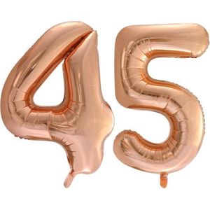 Folieballon nr. 45 Rosé Goud 86cm