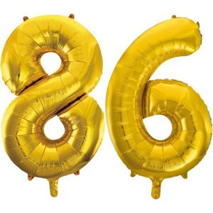 Folieballon nr. 86 Goud 86cm