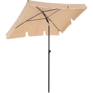 Nancy's Buck Point Parasol - Rechthoekig - Tuinparasol - Draagtas - Statief - Taupe - 2 x 1.5 m