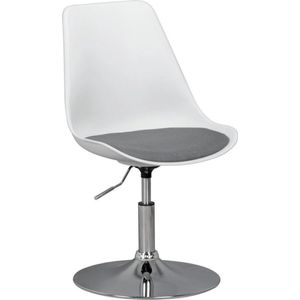 Nancy's Forks Fauteuil - Draaifauteuil - Wachtkamerstoel - Eetkamerstoel - Bezoekersstoel - Draaistoel - Stof - Wit/Grijs