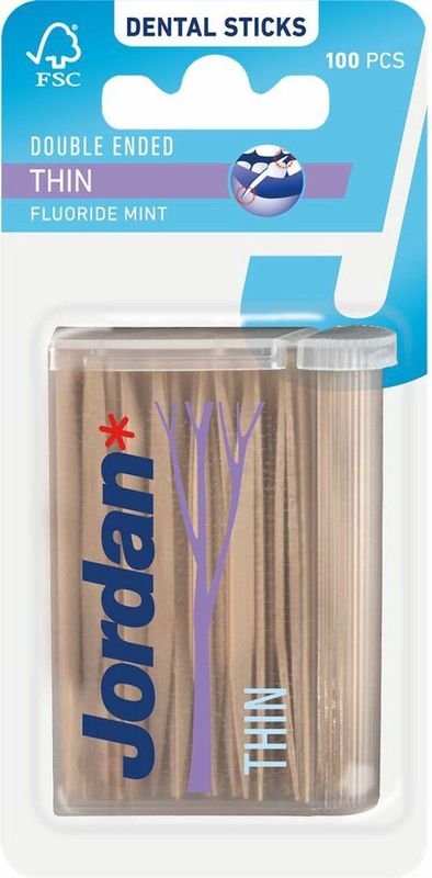 3x Jordan Tandenstokers Double Ended Thin 100 stuks
