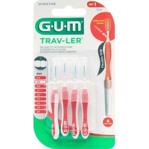 3x GUM Trav-Ler Ragers Rood 0.8mm blister à 4 stuks